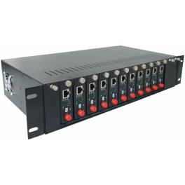 NCR-1400D 14 slots 2U double power optical fiber transceiver rack 220V -48V dedicated