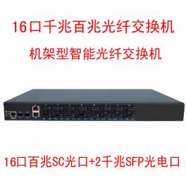 16 smart optical fiber interchanger 2 1G SFP burring 16 100M SC module burring monitored dedicated