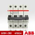 ABB minitype circuit breaker three phase four-wire 4P100A air switch High power protector S284-C100