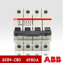 ABB minitype circuit breaker three phase four-wire 4P100A air switch High power protector S284-C100