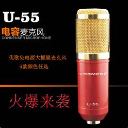 YOGMEDI U-55 large diaphragm high-end capacitive microphone sound card 5.1YY sing MC device suit